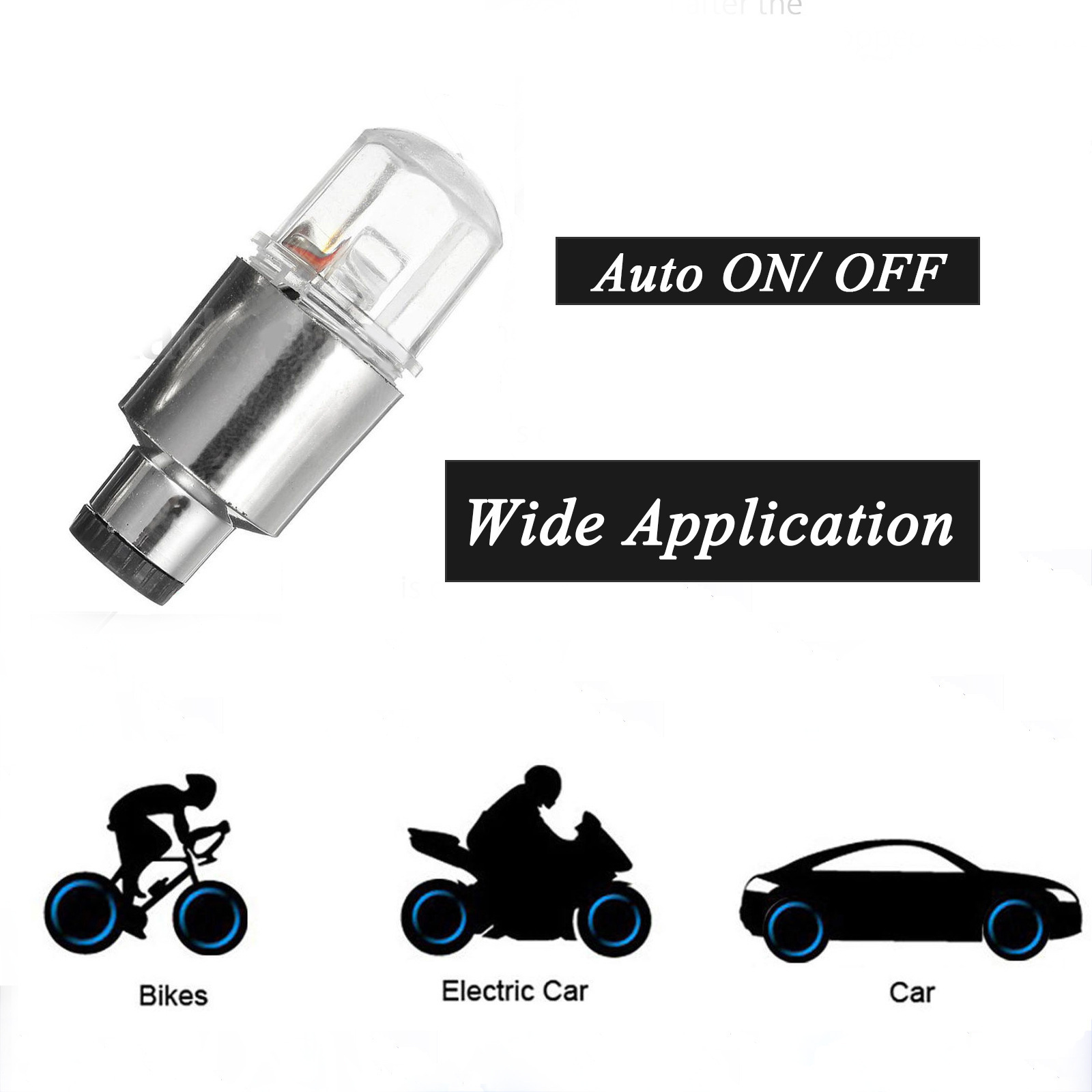 Cars Wheel LED Lights Wheel Tire Valve Cycling Lantern Spokes Hub Tyre Lamp Car Tire Decoration Accessories