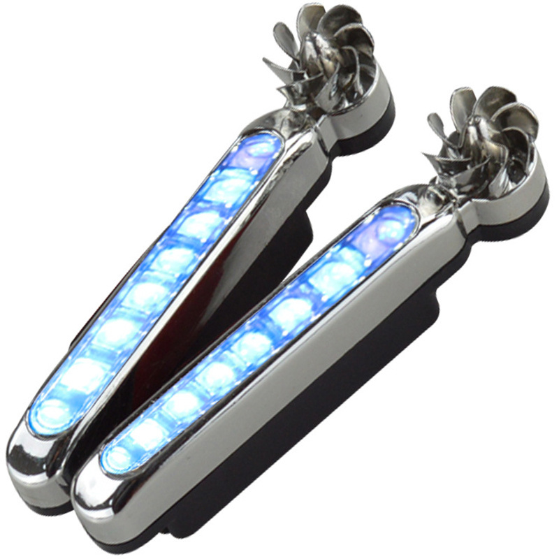 Wind Powered 8 LED Car Headlight DRL DayTime Running Light Light Lamp Auto Daylight Headlight Without Wiring Wind Energy