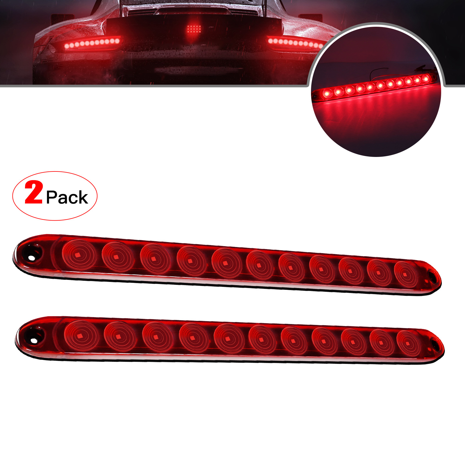 12V 24V LED Car Brake Stop Turn Tail Light Truck Trailer Side Marker Indicators light Led Warning Light Bar Truck Stop Lamp