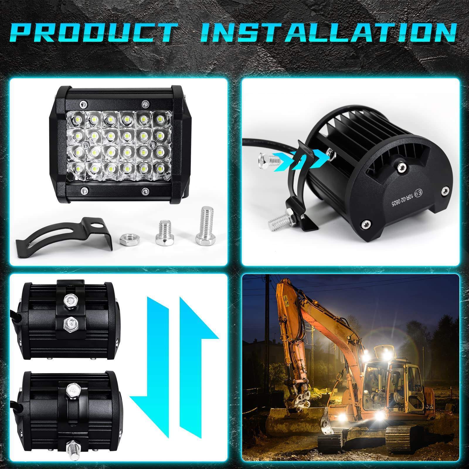 Super Bright 4 Inch Driving Car Led Work Light Auto Truck Led Bar Utv Suv Off Road Car 4X4 Offroad Led Light Bars