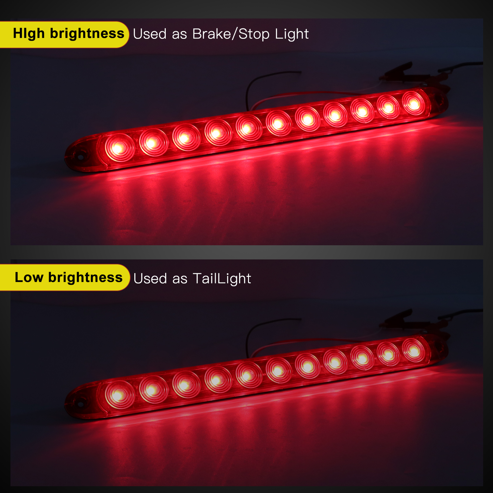 12V 24V LED Car Brake Stop Turn Tail Light Truck Trailer Side Marker Indicators light Led Warning Light Bar Truck Stop Lamp