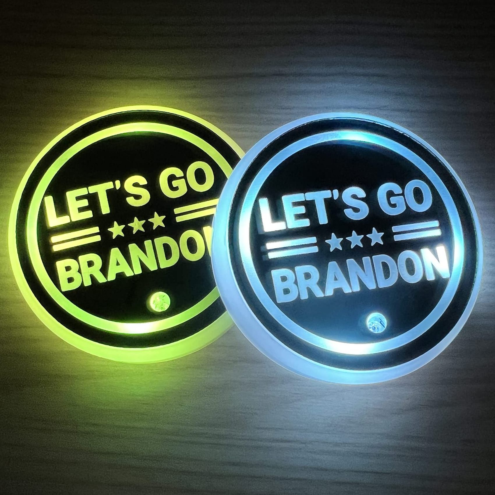 Customize LOGO Bottle Cup Mat Multiple Colors LED Acrylic Drink Coaster LED Car acrylic Cup Holder Plastic Logo Coaster for cars