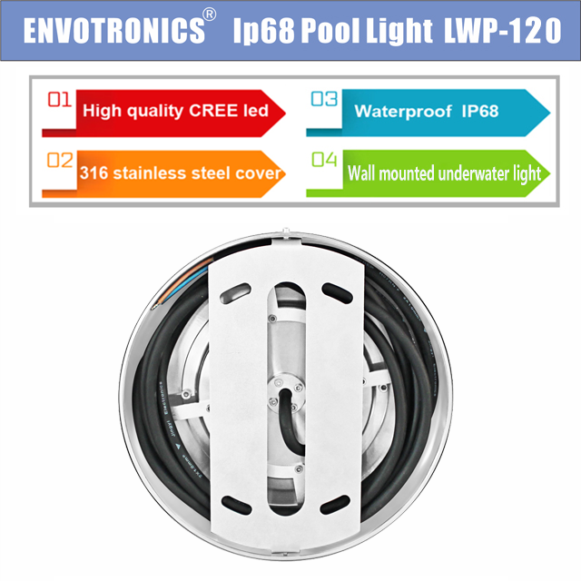 EVER CROWN IP68 Waterproof Led Swimming Pool Light RGB Underwater 316SS Stainless Steel Spa Light Resin Filled Pool Lights