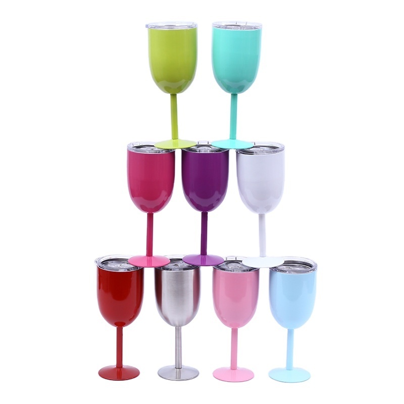 Wholesale Food Grade Drinkware Custom Metal Stainless Steel Red Wine Water Goblets Wine Glass