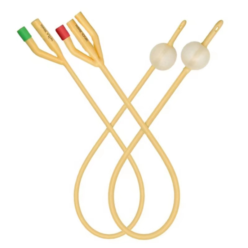 Medical Consumables Disposable 2 or 3 way Latex Foley Catheter Coated With 100% Silicon