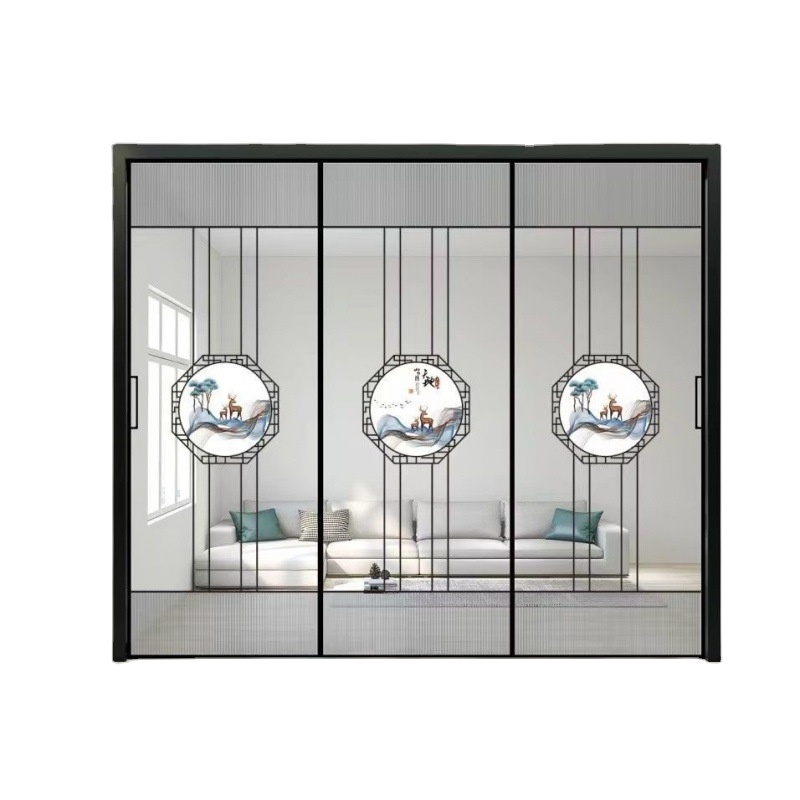 Anti Theft French Swing Aluminum Double Entry Doors With Security