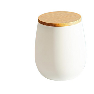 10 oz Matte Glass Jar with Bamboo Lid Candle Container for Bulk Candle Making Supplies.