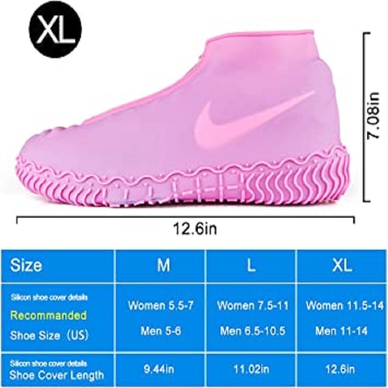 Waterproof rain shoes silicone reusable zipper elastic rain  boots for men and women