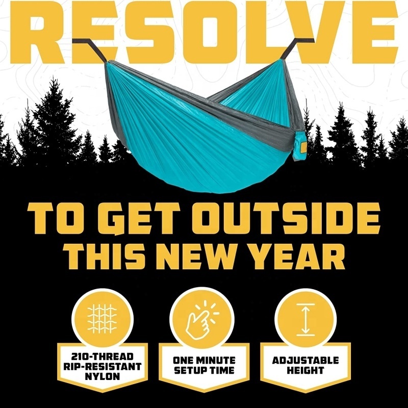 Camping accessories custom logo hiking gear ultralight foldable parachute nylon portable hitch camping hammock swing for outdoor