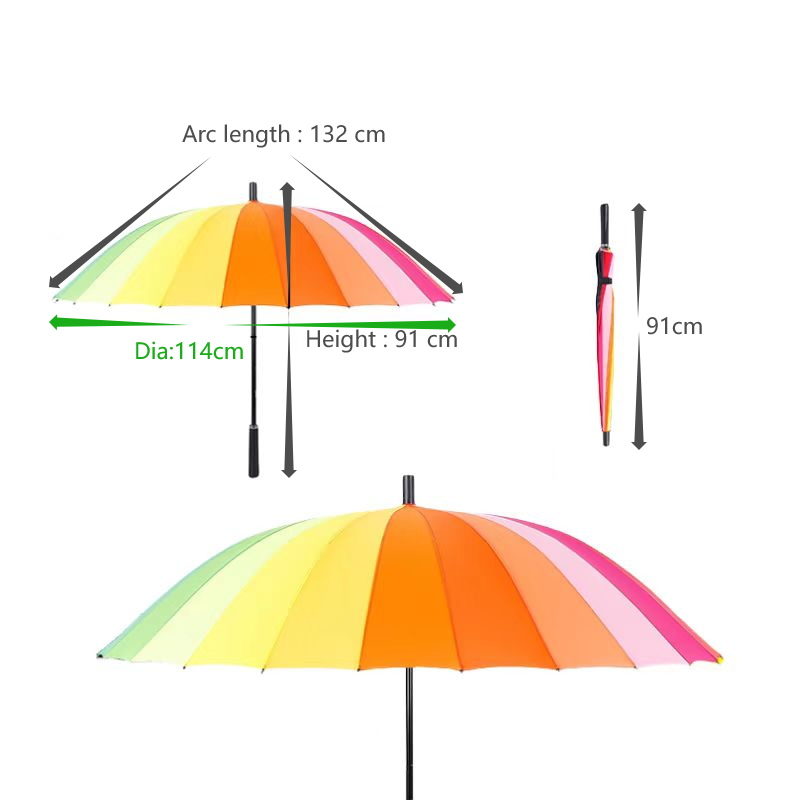 Big Rainbow umbrella waterproof automatic umbrella beach umbrella for outdoor travel hiking