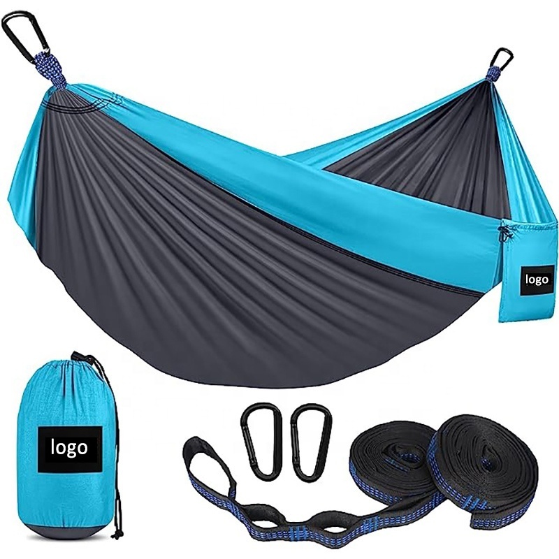 Hot selling Hammock swing portable bed double outdoor camping accessories 1 2 people Nylon hammock for indoor outdoor