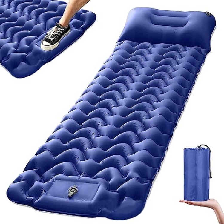 Polar Everest Camping portable air mattress single inflatable durable single camping air foot pump bed for outdoor