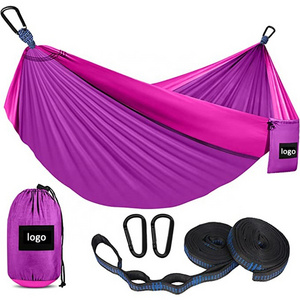 Hammock Bed Camping accessories Folding Double Hanging Nylon Wholesale Swing Outdoor Hammock with Portable bag