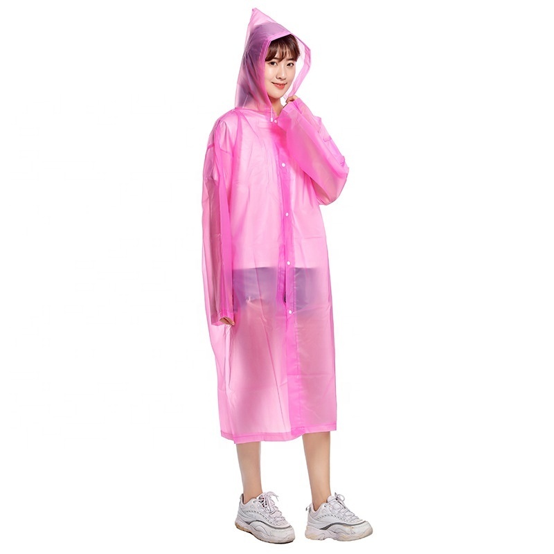 2023 Everest Waterproof Rain Coat Portable Environmental Recycled Adult Women Men 140g PEVA EVA Raincoat with Hoods Sleeves