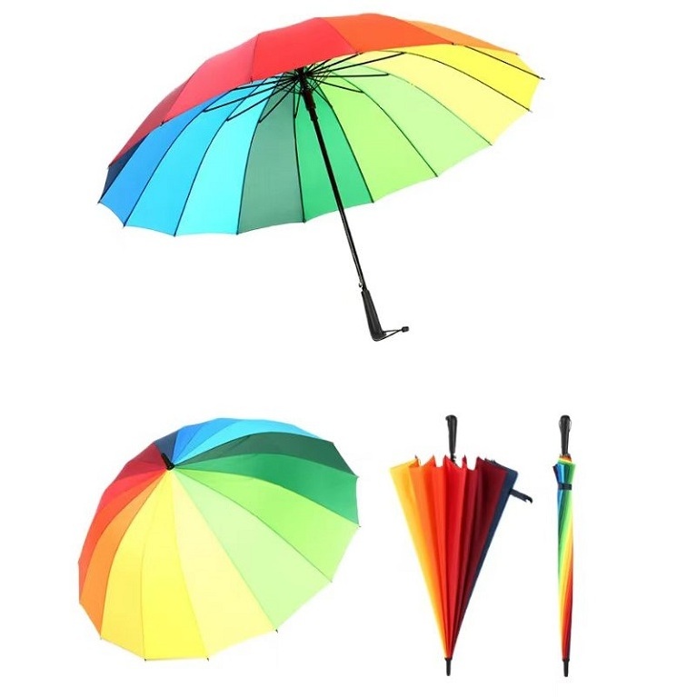 Big Rainbow umbrella waterproof automatic umbrella beach umbrella for outdoor travel hiking