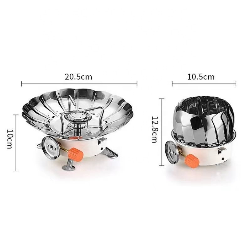 Camping accessories Portable lotus stove for Outdoor camping windproof tea cooker Folding mini small square stove