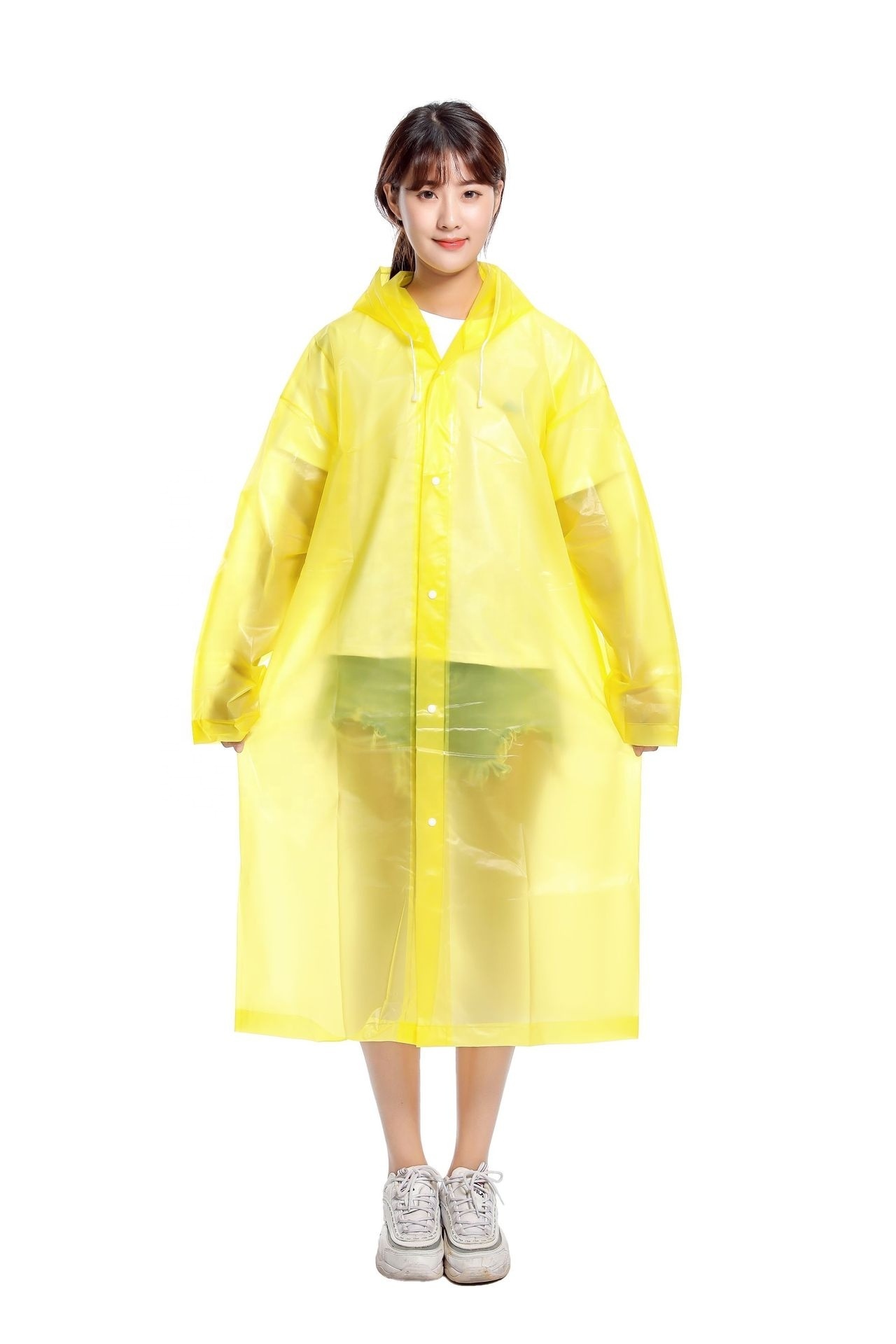 2023 Everest Waterproof Rain Coat Portable Environmental Recycled Adult Women Men 140g PEVA EVA Raincoat with Hoods Sleeves