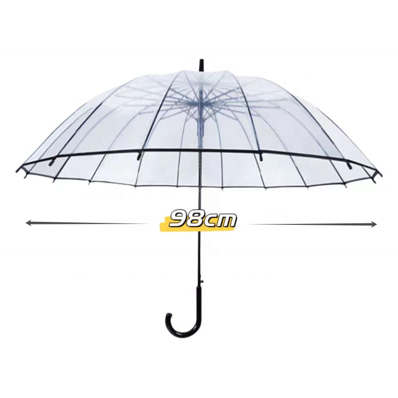 Wholesale fashion 16k automatic PVC clear portable umbrella clear Auto Open outdoor Rain Umbrellas for wedding gift