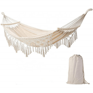 Polar Everest Hammock Hanging Swing Double Boho Brazilian Macrame Fringe Portable Hammock for Indoor Outdoor Yard Garden Bedroom