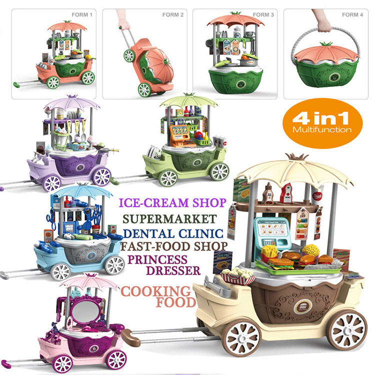 ce Cream Candy Trolley House Play Toys Candy Car Ice Cream Candy Cart House Brain Game Kids Toys Children's Gift Toys Set