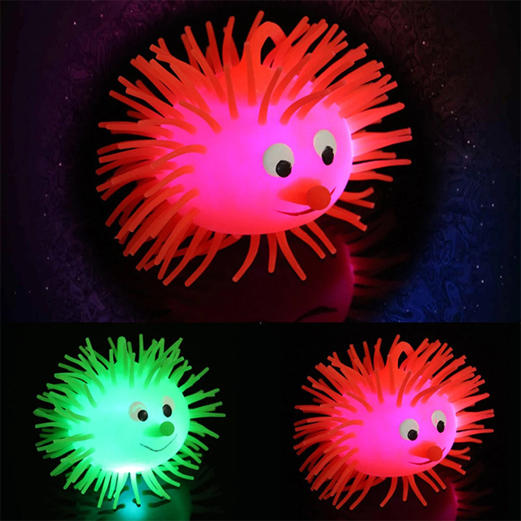 2022 New Tpr Flashing Puffer Ball Light up YoYo Noodle Toy LED Ball for Kids Toy Soft Toy Bouncy Ball