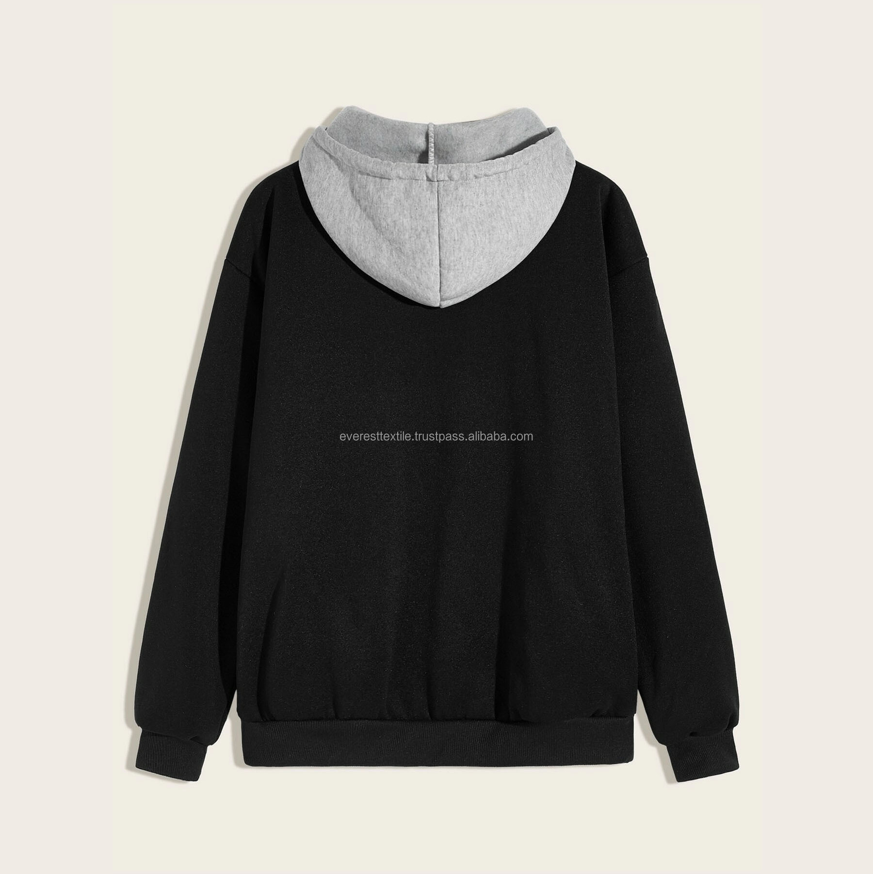 Free Sample Men 100% Cotton Color Block Hoodie Thick Heavy High Quality Blank Oversize Streetwear Custom Logo Pullover Hoodie