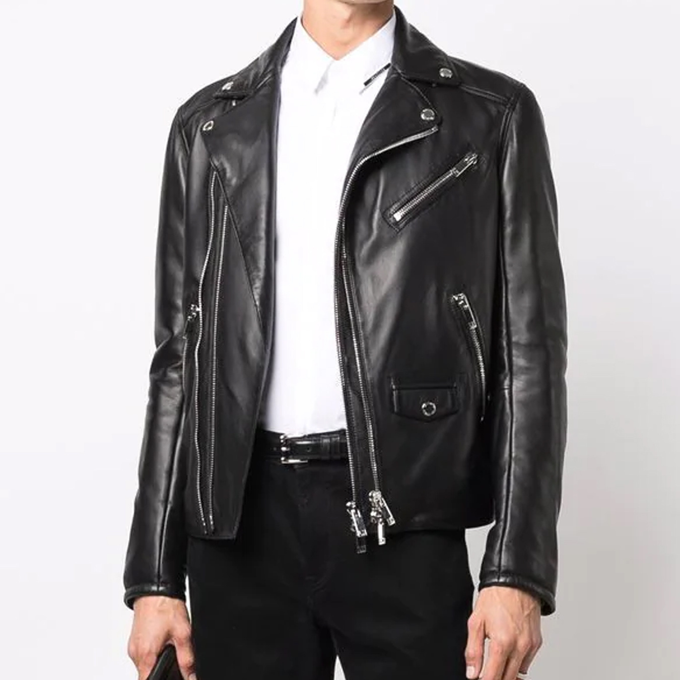 Fashion men Leather Jacket Biker Motorcycle Jacket Motorcycle Biker motor cycling Genuine Leather Suit Super Cool Leather Jacket