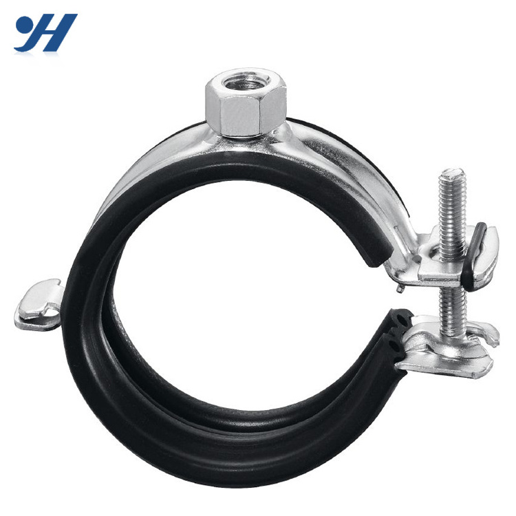 Galvanized Rubber Coated Pipe Clamp With Rubber Cushion