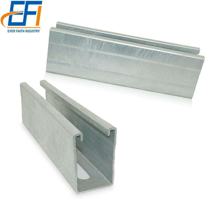 Half Slot Electrical Galvanized Stainless steel Unistrut C Channel Metal Slotted Strut Channel