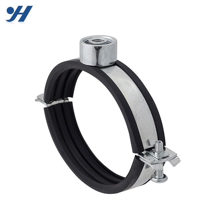 Galvanized Rubber Coated Pipe Clamp With Rubber Cushion