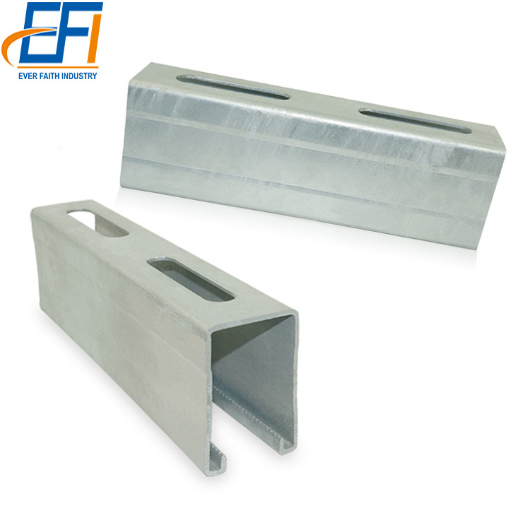 Half Slot Electrical Galvanized Stainless steel Unistrut C Channel Metal Slotted Strut Channel