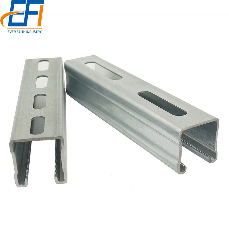 Half Slot Electrical Galvanized Stainless steel Unistrut C Channel Metal Slotted Strut Channel