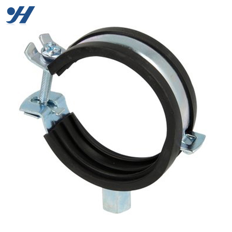 Galvanized Rubber Coated Pipe Clamp With Rubber Cushion