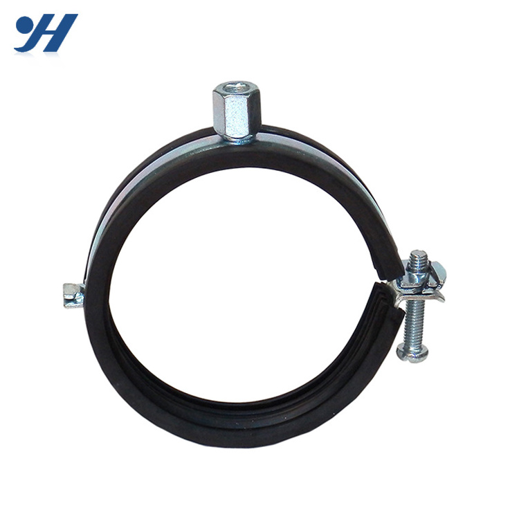 Galvanized Rubber Coated Pipe Clamp With Rubber Cushion