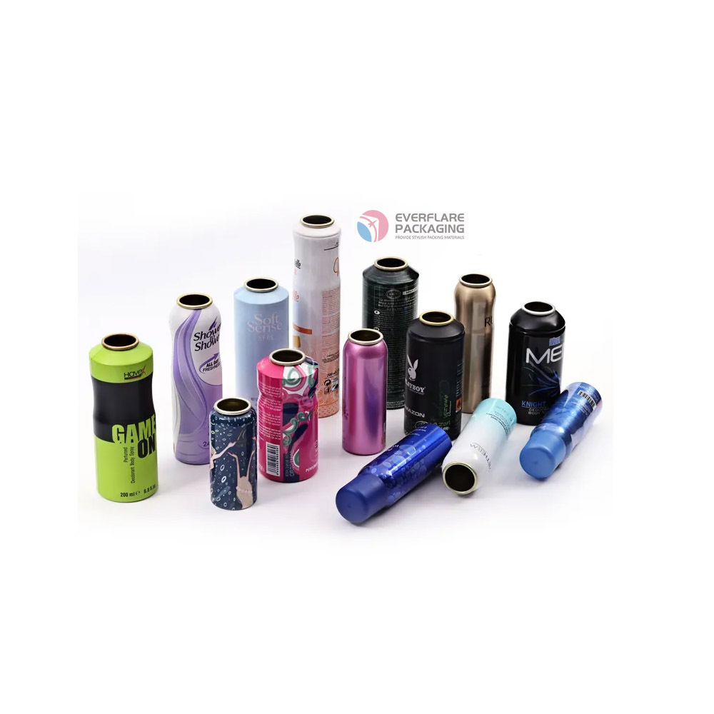 Hot sale custom size printing refillable 100ml 200ml body spray aerosol aluminum container cans paint tin aerosol monobloc can