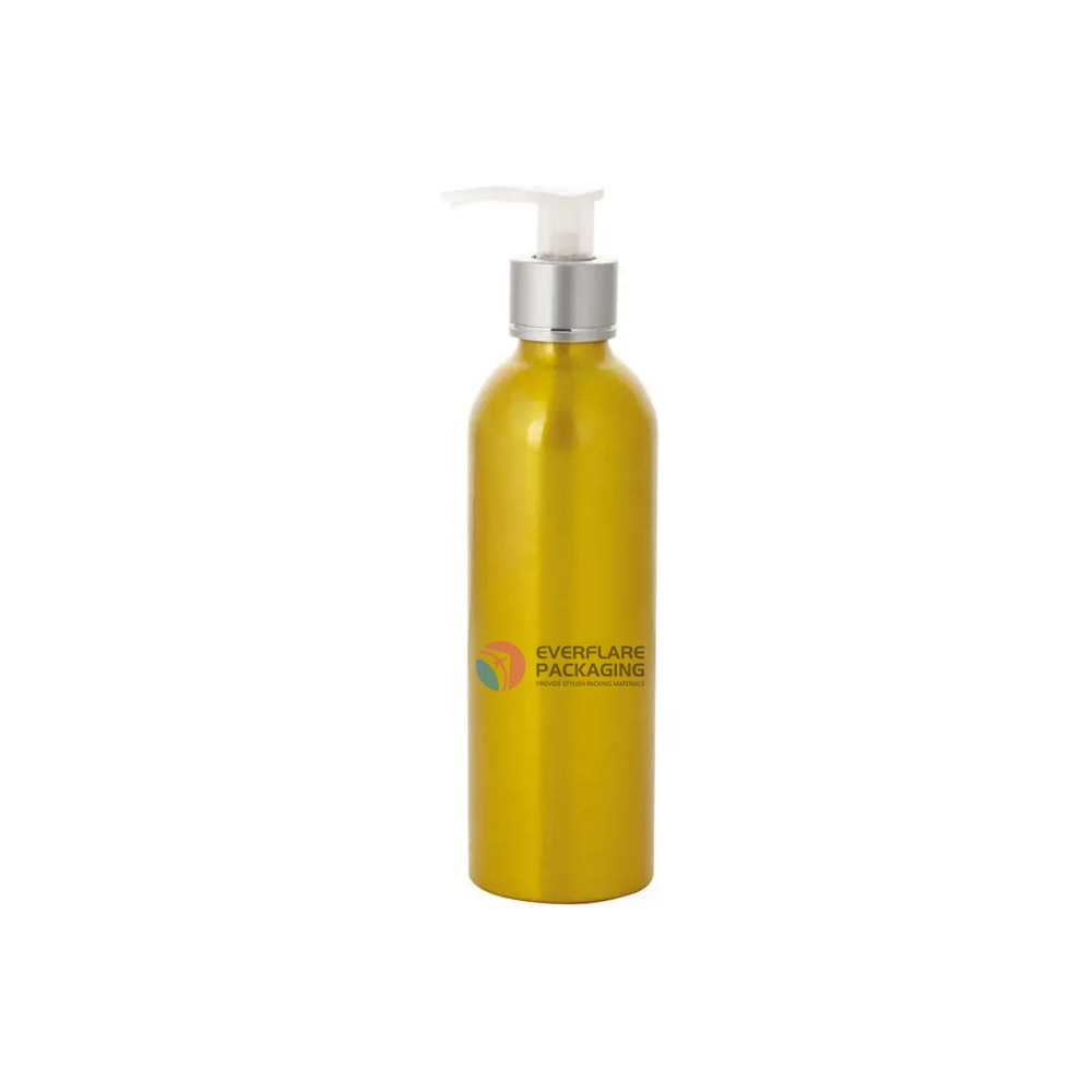 Custom wholesale 200ml  yellow hair care cosmetics aluminum decorative personalized shampoo bottles