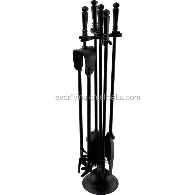 Fireplace Tools Set, Fire Place Accessories Kit with Pedestal Place, Indoor/Outdooe Stove Hearth Use Solid and Practical