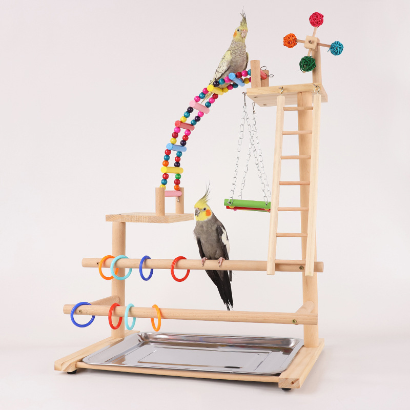 Factory Wholesale Luxury Bird Toys Ring Climbing Birds Accessories Ladder Swing Big Bird Stand