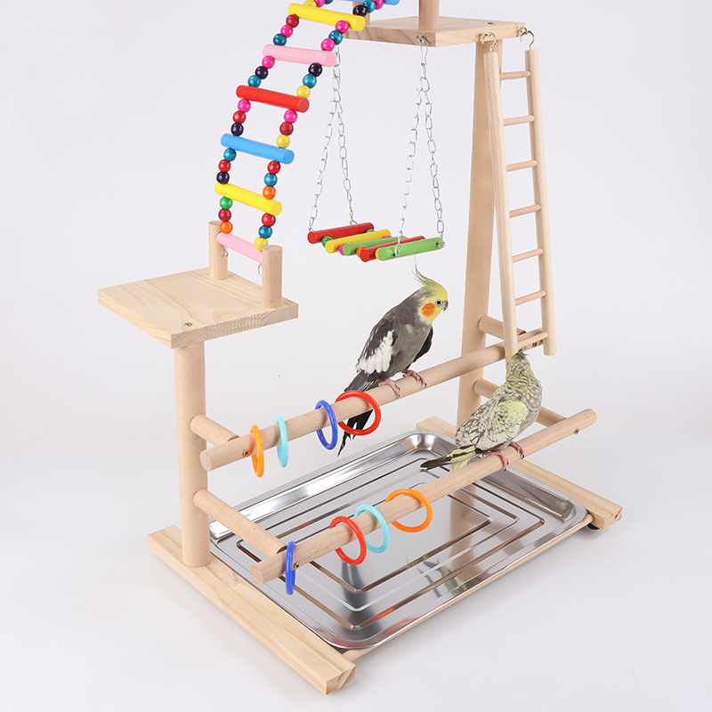 Factory Wholesale Luxury Bird Toys Ring Climbing Birds Accessories Ladder Swing Big Bird Stand