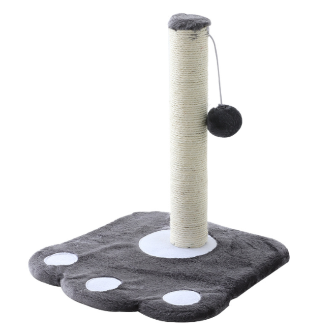 Factory Wholesale Custom Cat Tree Cat Scratching Post Tree Foot Print Shape With Ball Cat Scratcher Toy