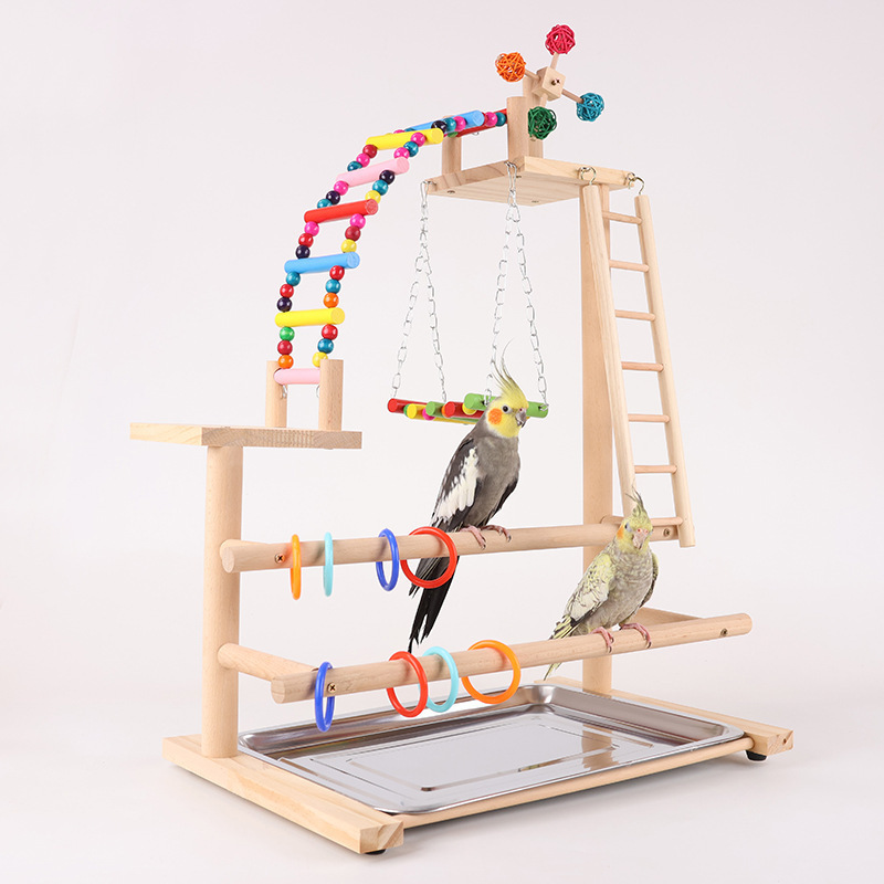 Factory Wholesale Luxury Bird Toys Ring Climbing Birds Accessories Ladder Swing Big Bird Stand