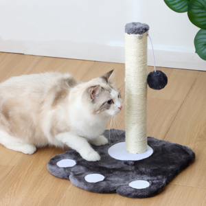 Factory Wholesale Custom Cat Tree Cat Scratching Post Tree Foot Print Shape With Ball Cat Scratcher Toy