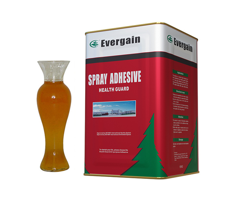 Evergain high grade low smell sprable liquid spray glue foam and sponge adhesive