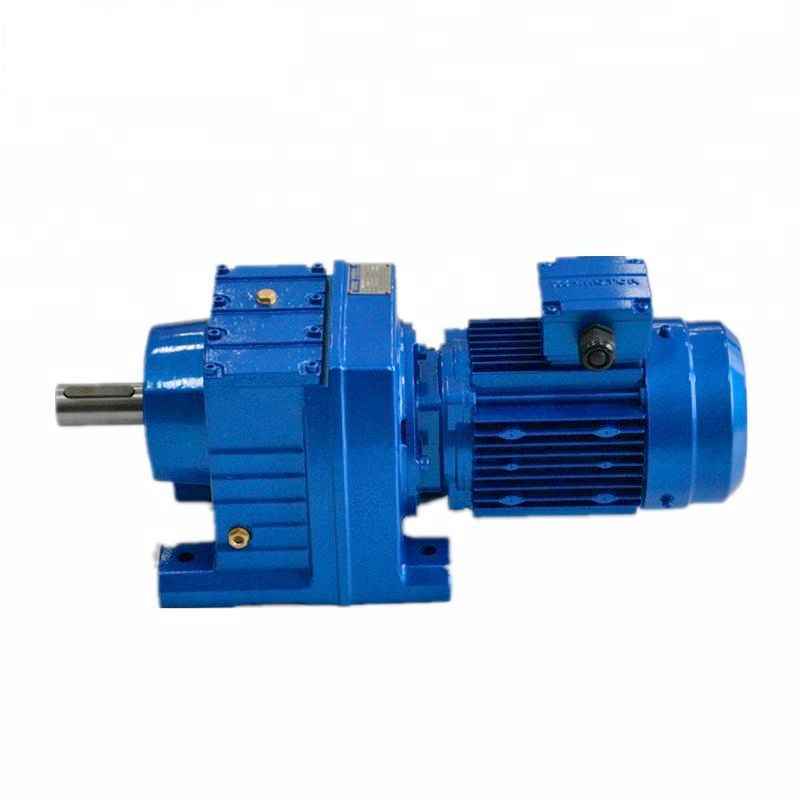 R series foot-mounted  inline helical gearbox bevel gear reducer gear motor