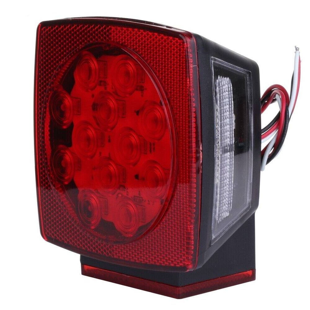 Waterproof Trailer Tail Lights Square Boat Trailer Lights LED Submersible Kit for Boat Truck RV Trailers Under