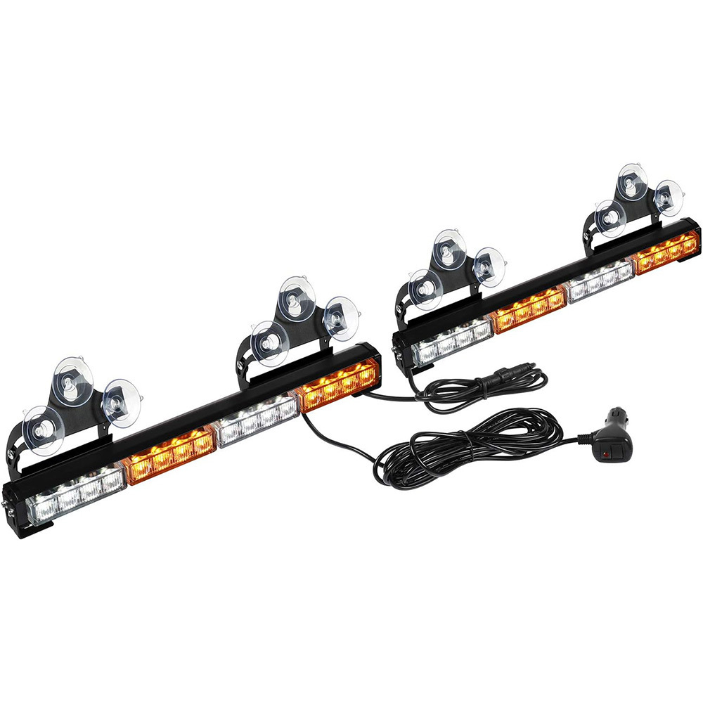 2in1 32W 16'' Amber/White 32LED Emergency Strobe Light Bar for All Vehicles Truck Car Interior