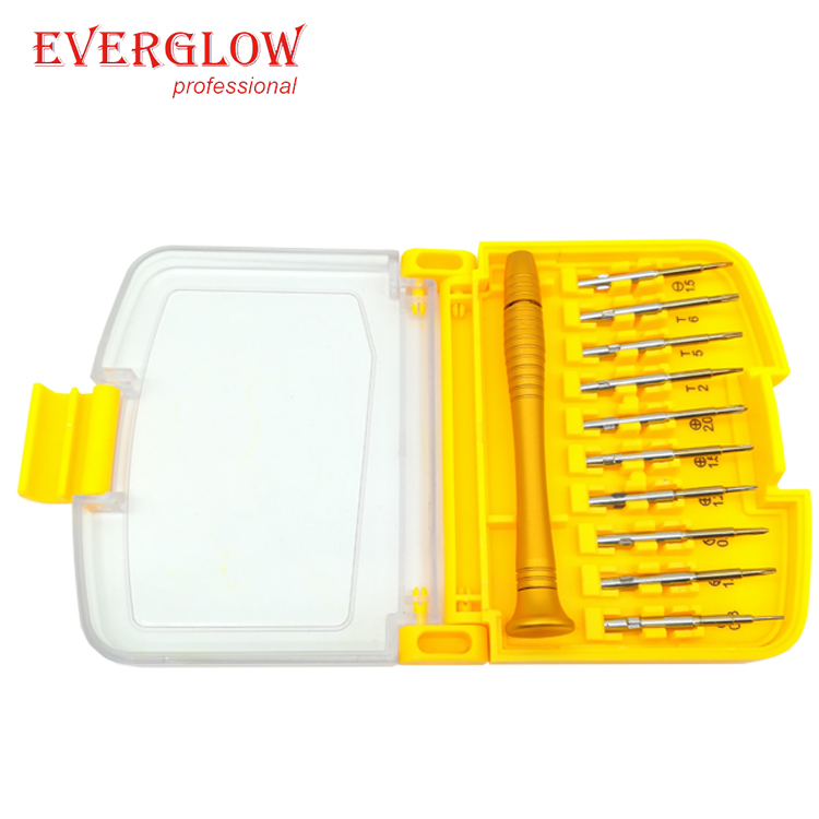 Hot Sell New Arrive Popular 11pcs phone repair tool Precision Screw driver bits set with CRV bits