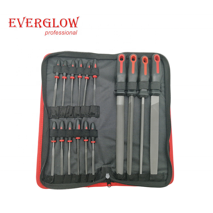 16PCS Professional Polishing Tools Hardened Steel Metal File Set with Cloth Bag