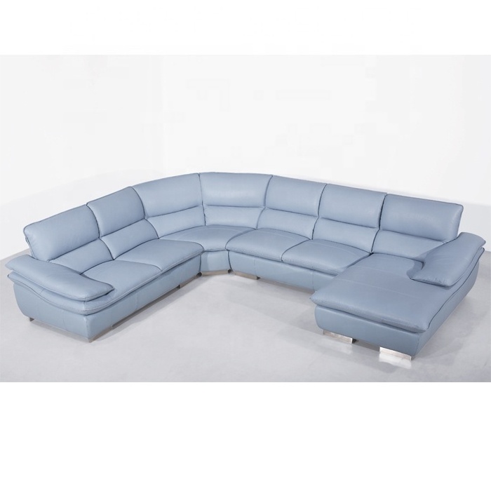 Big sectional sofa set C shape leather sofa