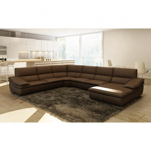 Big sectional sofa set C shape leather sofa